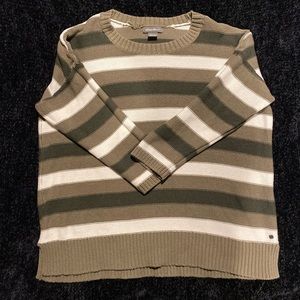 Eddie Bauer Green Striped Sweater